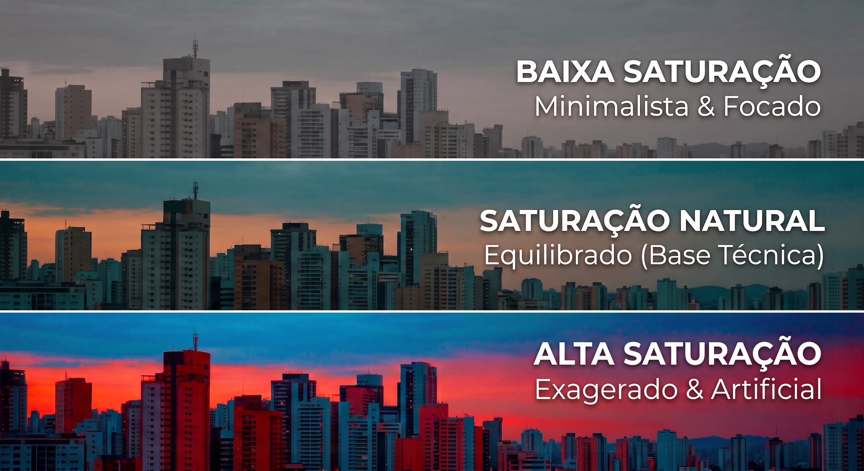Color grading: saturação